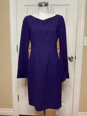 elie tahari green velvet dress Elie Tahari Long Sleeve Mini Dress, M